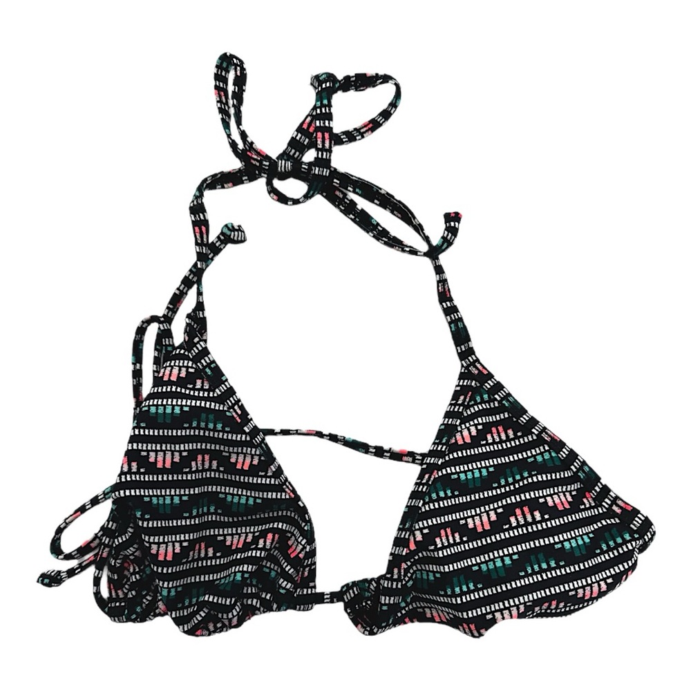 Old Navy Bikini TOP ONLY Black MultiColored Aztec Geometric Large Resortwear